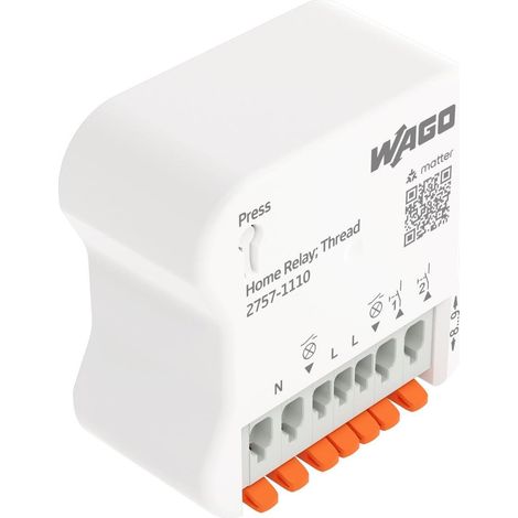 WAGO RELAY DOMESTIQUE (6 A) - MATTER® OVER THREAD® MODULE RADIO INTELLIGENT ENCASTRÉ POUR PETITS CONSOMMATEURS ET CONTRÔLE DE