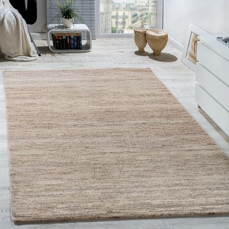 Tapis Moderne Salon Poils Ras Confortable Prix Avantageux Chiné En Couleur Crème 60x100 cm (1/4)