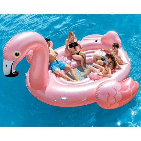Intex Badeinsel Flamingo Reittier Party Luftmatratze aufblasbar 422x373x185cm (1/5)