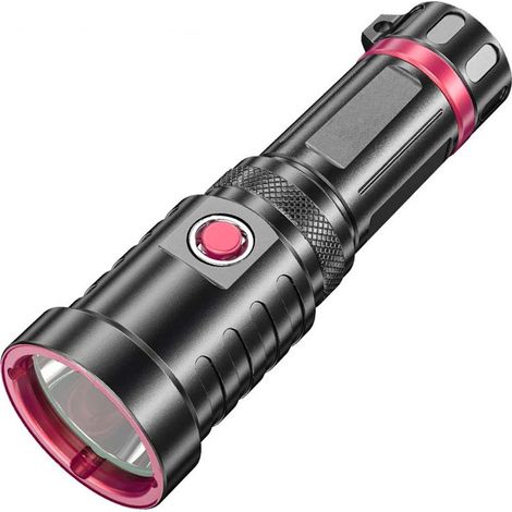 Lampe torche de plongée, 10000 Lumens XHP70 LED, lampes de plongée à 150 mètres sous l'eau, étanche IPX8, lampe de poche de plongée sous-marine professionnelle avec cordon pour la plongée(batterie non (1/5)