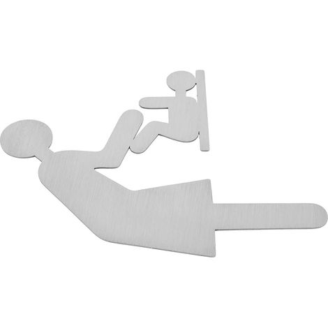 Panneau Signalétique pour Toilettes Acier Inoxydable Brossé Indicateur Clair pour Zone de Change Installation Murale Facile Usage Public et Privé (1/5)
