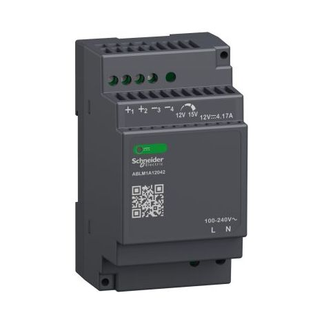 Alimentation pour rail DIN Schneider Electric, série ABLM1A, 12V 4.17A, 100 240V c.a. ( Prix pour 1 )
