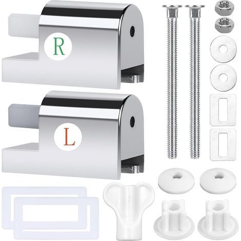 Universal Toilet Seat Fixing Kit - Metal Toilet Seat Replacement Accessories for Installing and Fixing Seats (1/5)