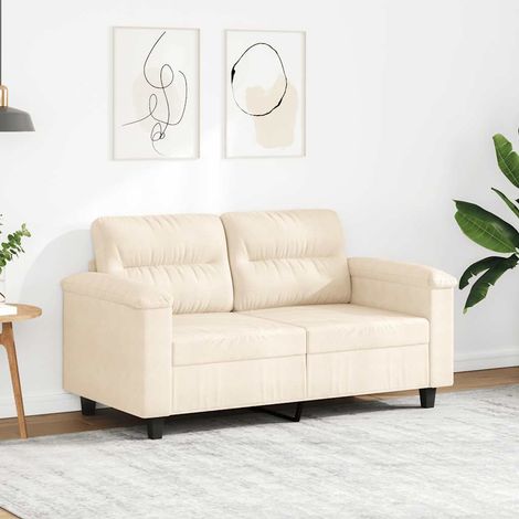 Canapé-Sofa à 2 places Beige 120 cm Tissu microfibre (1/5)