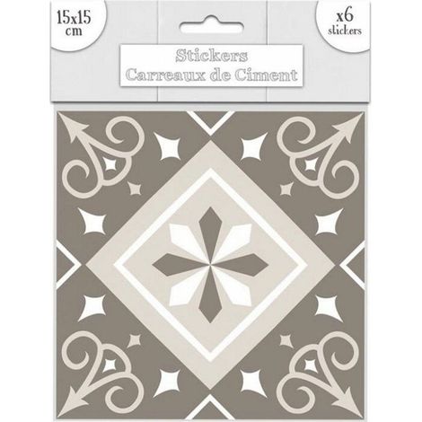 6 stickers à carreaux de ciment 15 x 15 cm (1/2)
