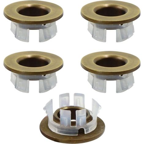 5-Piece Sink Overflow Ring Round Sink Hole Overflow Cover Basin Trim Overflow Drain Plug Cover Replacement Parts Inserted into the Hole (1/5)