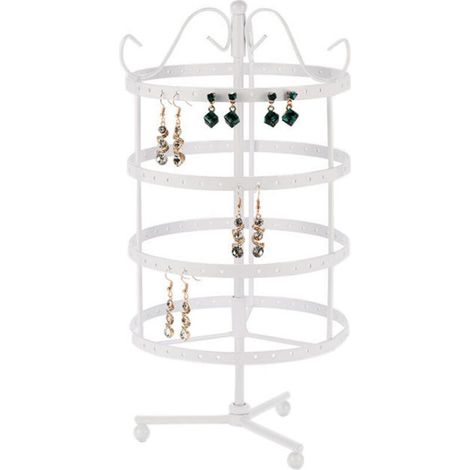 Blanc Porte-Bijoux, Porte-Boucles d’Oreille 4 étages (1/3)