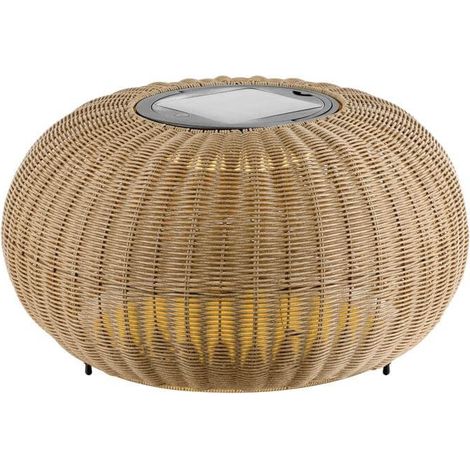 Lampadaire bas Adegan Flat Solar rotin solaire - 1008389
