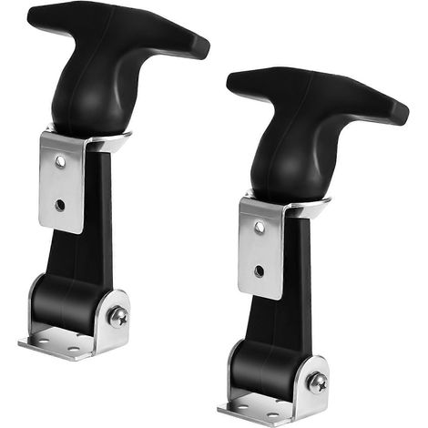 2 loquets en caoutchouc et acier inoxydable, loquets à poignée en T pour boîtes à outils, loquets flexibles en caoutchouc (1/5)