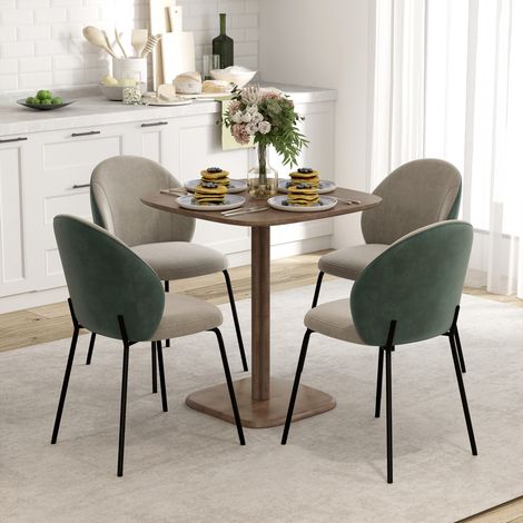 Tavolo da pranzo per 4 persone, tavolo da cucina quadrato, stile moderno con piano effetto legno, 70 x 70 cm, marrone