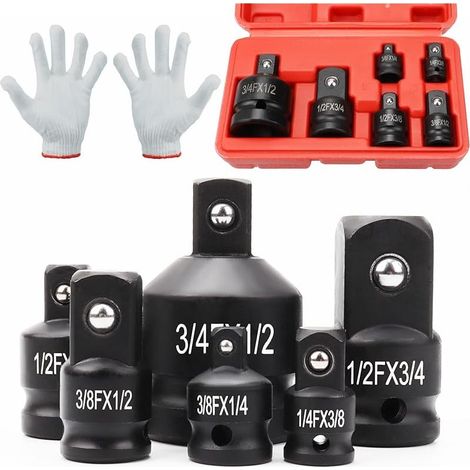 Lot de 6 adaptateurs de force pour visseuse à percussion, convertisseur de clé à douille pour clés à molette et barres de biche (1/5)