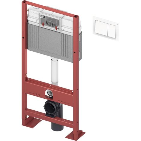Tece – Bâti support WC construction base avec plaque de déclenchement – Châssis réglable – Réservoir silencieux avec chasse réglable 3/9L