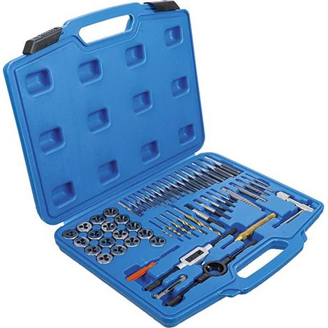 Bgs Technic – Coffret tarauds et filières 17 pièces – Acier au carbone – Pour cotes impériales – Tourne à gauche réglable – Extracteurs de vis inclus (1/3)