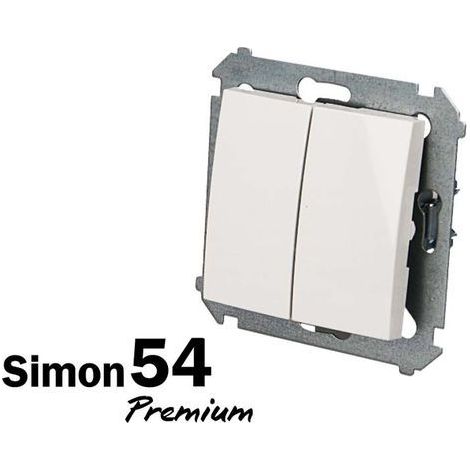 Interrupteur et bouton-poussoir pour escalier Simon 54, mécanisme 10AX 250V, connecteurs rapides, SW6P1M