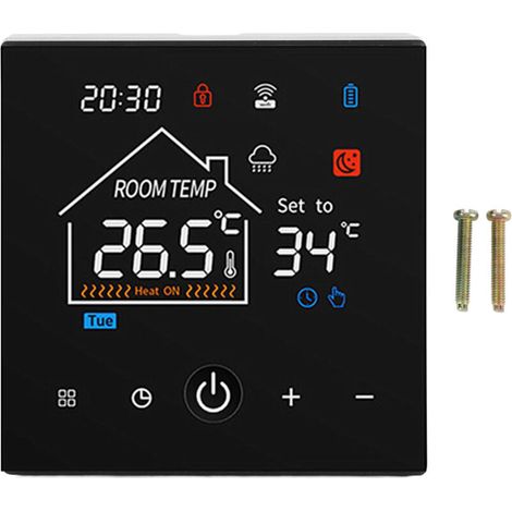 Thermostat Intelligent Programmable Chauffage Sol Sans Fil Compatible Assistant Vocal Contrôle Température Précis Connexion Électrique (1/4)