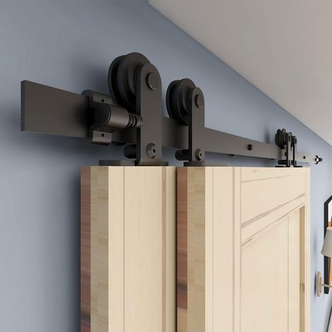 305CM/10FT Bypass Quincaillerie De Porte Coulissante Kit Porte Coulissante Rail pour système de quincaillerie à double porte