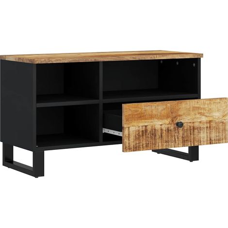 Meuble TV Banc TV Armoire TV 80x33x46 cm bois de manguier et d'ingénierie (1/5)
