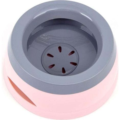 Gamelle Flottante Anti-débordement et Anti-étouffement pour Animal Domestique, Chien, Chat, Chiot (Rose)