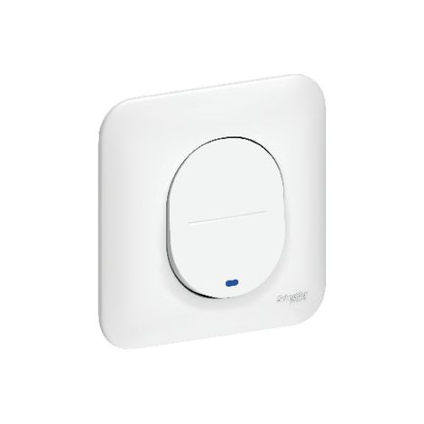 Schneider Electric – Interrupteur simple lumineux avec plaque – Pour installation électrique – Compatible avec Ovalis – Blanc