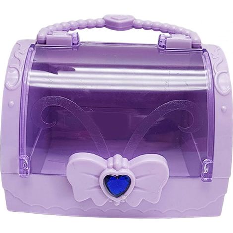 Boîte de rangement de bijoux, boîte de princesse, boîte de couture, organisateur d'accessoires de cheveux, mallette de rangement pour diadèmes de, violet (1/5)
