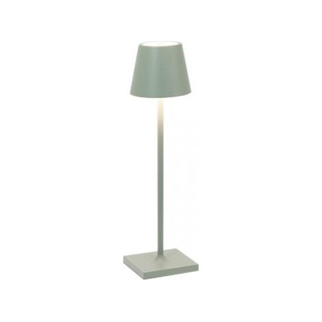 Lampada a led da tavolo Poldina Pro Micro Salvia ricaricabile e dimmerabile con batteria fino a 12 ore