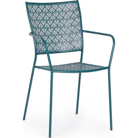 Silla de exterior apilable con reposabrazos Lizette Ocean