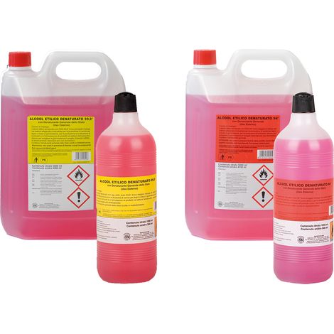 ALCOOL ETILICO DENATURATO 94% vol. - Lt. 5- 4 pezzi  - SPRINTCHIMICA