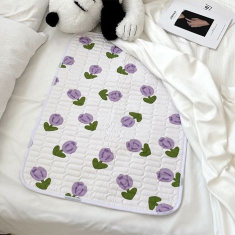 Protège-matelas anti-fuites urinaires double face, antidérapant, lavable et imperméable, en coton purifié, taille Tulip S (1/5)