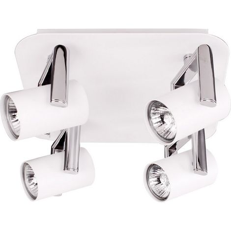 Italux Bland - Projecteurs modernes blancs à 4 lumières avec abat-jour blanc mat LED, GU10