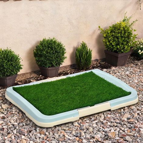 Toilette pour chiot avec gazon artificiel 63 x 48,5 cm grün (1/5)