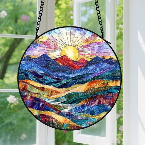 20cm Suspension en vitrail, attrape-soleil élégant artistique, décoration porte fenêtre, cadeau Anniversaire pour femme, homme, épouse, tante (1/5)