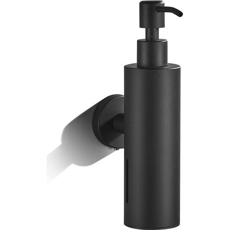 Distributeur Savon Mural Noir – Acier Inoxydable – Fixation Adhésive ou Perçage – Pour SdB, Cuisine, Hôtel (1/5)
