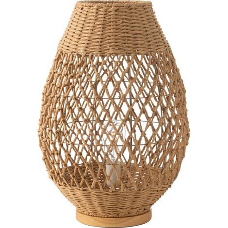 Lampe torsadée métal effet naturel ambiance chaleureuse - Naturel effet paille tressée (1/3)