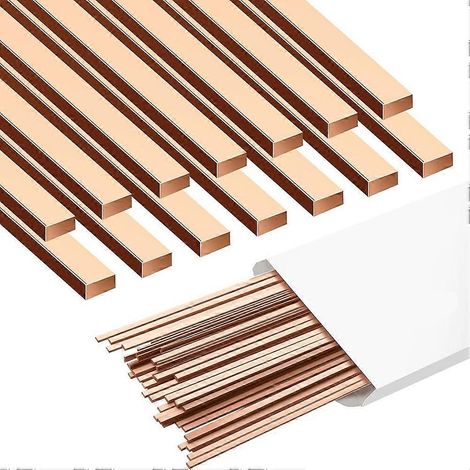 45 baguettes de brasage plates industrielles 0,050 po x 0,12 po x 12 po pour climatiseurs, réfrigérateurs, congélateurs et autres équipements. (1/5)