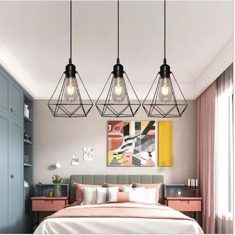 Lustre Suspension Vintage,E27 20CM Lampe Luminaire Industrielle en Métal Cage Style Edison pour Salon Chambre (1/4)