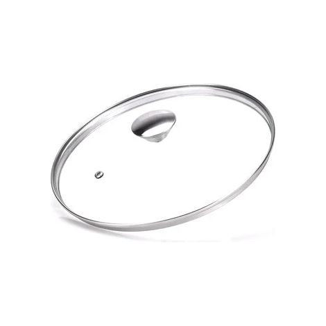 COPERCHIO VETRO E ACCIAIO ALLEGRO INOX Ø cm. 18  - MONETA (1/5)