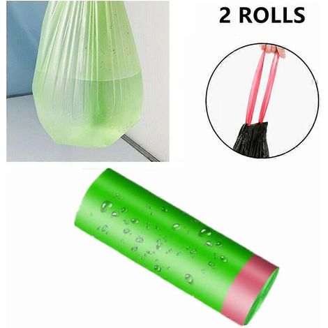 2 rouleaux de sacs à fermeture automatique biodégradables pour toilettes de camping, compostage domestique, tente de camping, voyage, fournitures de camping en extérieur (1/5)