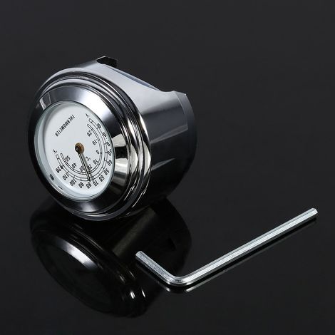 Motorradlenkerhalterung 7/8" bis 1" mit wasserdichtem Thermometer und weißem Temperaturregler