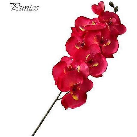 Orchidées papillons artificielles réalistes en soie, centre de table pour mariage, fête, maison ou bureau, fausse branche florale de phalaenopsisrose rouge (1/5)