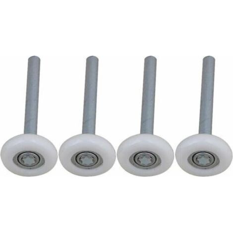 Lot de 4 roulettes de porte de garage en nylon à roulement à billes scellé avec tige de 115 mm (1/4)