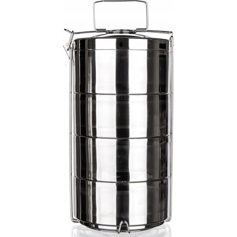 Termo para almuerzo Banquet Akcent de 4,4 l, color plata, 4 piezas, de acero inoxidable. (1/5)