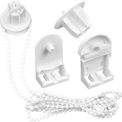 Kit de réparation de store enrouleur en plastique de 25 mm avec chaîne à perles pour tringles à rideaux/supports de store occultant (1/4)