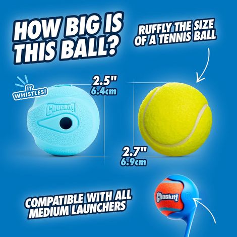 Pelota de juguete para perros, tamaño mediano (6,35 cm de diámetro), para perros de 9 a 27 kg, paquete de 2, multicolor.