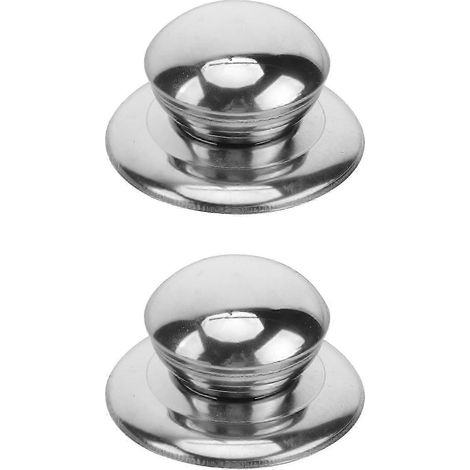 Lot de 2 boutons de couvercle de casserole en acier inoxydable, universels et anti-brûlures. (1/3)