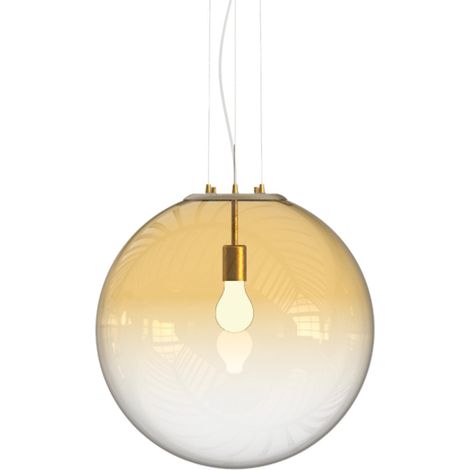 Ideal Lux MAPA CLEAR Plafonnier suspendu en forme de globe de 50 cm en ambre