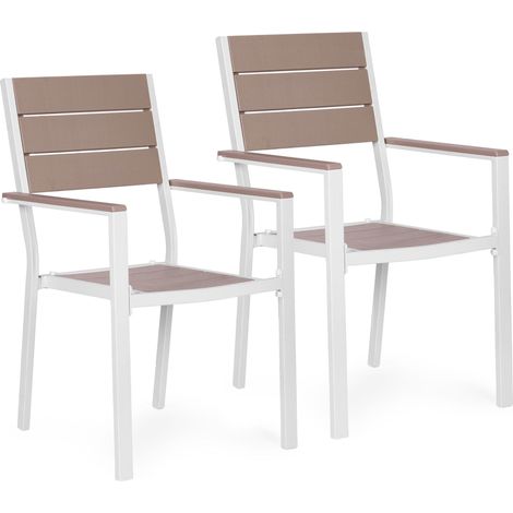 Set mit 2 Gartenstühlen aus Stahl und HDPE, wetterbeständig