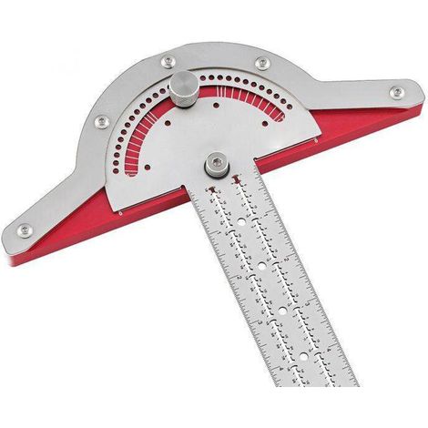 Rapporteur d'angle à tête ronde, règle de charpente 10 pouces, équerre de mesure en acier inoxydable, outil à deux bras pour tracer et mesurer les angles en menuiserie. (1/5)