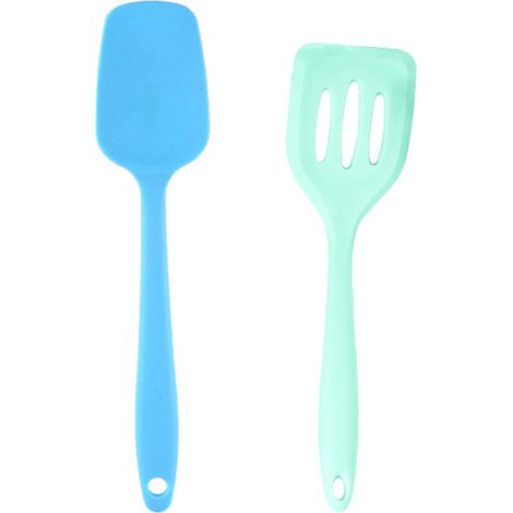 Spatule En Silicone - Jeu De 2 Ustensiles De Cuisine Mini - Résistant À La Chaleur Jusqu'à 230 °C - Pour Casseroles Et Poêles Non Adhérentes - Lot De 2 (1/5)