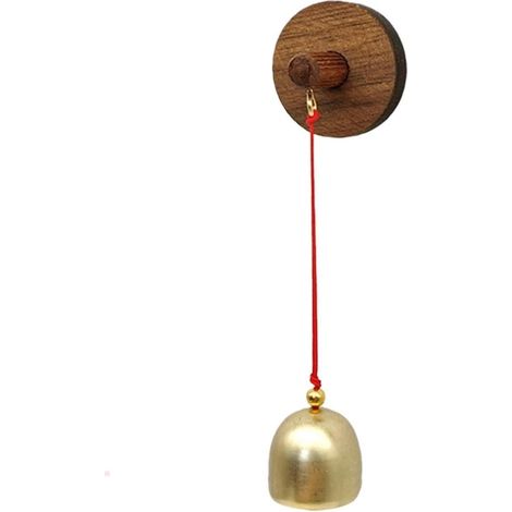 Türklingel aus Holz Windspiel für Laden und Eingangsbereich Naturmaterial 2,8 cm Durchmesser Goldlegierung (1/5)