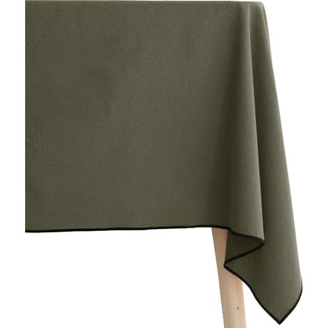Nappe en coton teint lavé - Kaki - 160 x 250 cm (1/2)